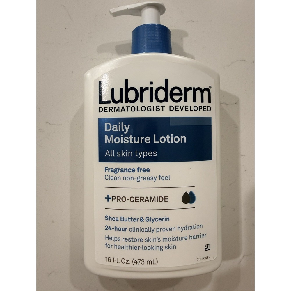 NEW Lubriderm Daily Moisture Lotion: Normal to Dry Skin (Fragrance Free) 16 oz
